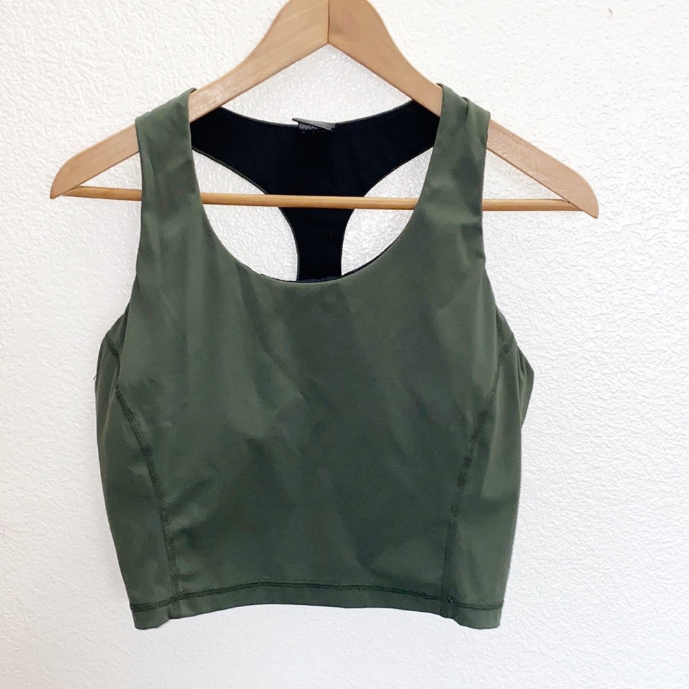 Sweaty Betty Olive Green Sports Bra Crop Top